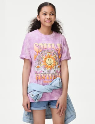 

M&S Collection Camiseta 100% algodón de SmileyWorld® (6-16 años) - Purple Mix, Purple Mix