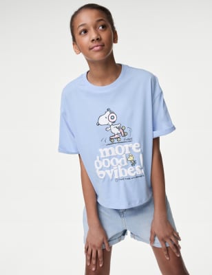 

Girls M&S Collection Pure Cotton Snoopy™ T-Shirt (6-16 Yrs) - Blue, Blue
