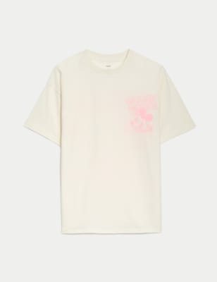 

Girls M&S Collection Pure Cotton Mickey Mouse™ T-Shirt (6-16 Yrs) - Ecru, Ecru