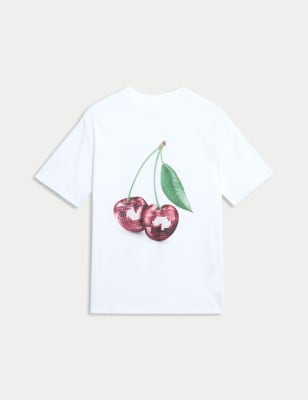 

Girls M&S Collection Pure Cotton Disco Cherry Print T-Shirt (6-16 Yrs) - Ivory, Ivory