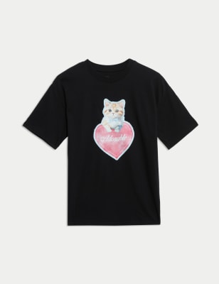 

Girls M&S Collection Pure Cotton Kitten T-Shirt (6-16 Yrs) - Black, Black