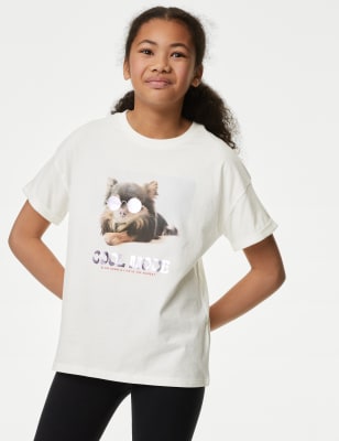 

Girls M&S Collection Pure Cotton Graphic T-Shirt - Ivory, Ivory