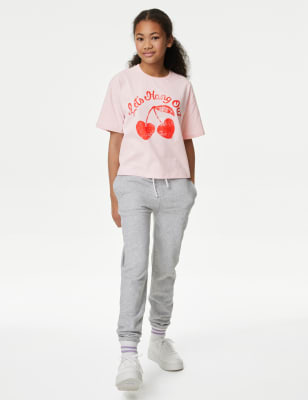 

M&S Collection Camiseta 100% algodón con eslogan 'Let's Hang Out' (6-16 años) - Pink, Pink