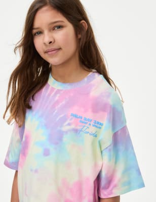 

M&S Collection T-Shirt aus reiner Baumwolle mit Zeichnung (6-16 Jahre) - Multi, Multi