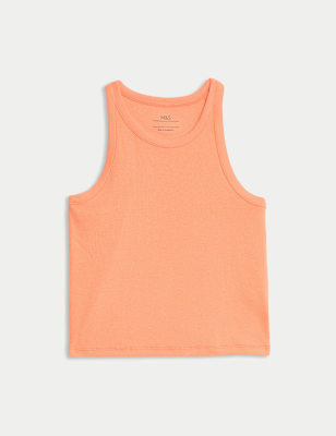 

Girls M&S Collection Cotton Rich Ribbed Vest (2-16 Yrs), Orange