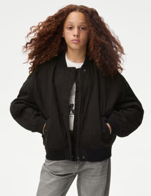 

Girls M&S Collection Cotton Rich Bomber (6-16 Yrs) - Charcoal, Charcoal