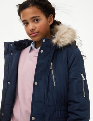 

Girls M&S Collection Stormwear™ Hooded Parka (6-16 Yrs) - Navy, Navy