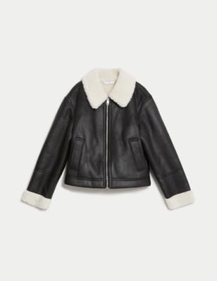 

Girls M&S Collection Borg Lined Jacket (6-16 Yrs) - Black, Black