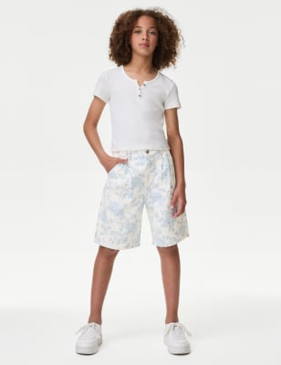 

Girls M&S Collection Denim Floral Shorts (6-16 Yrs) - Ivory Mix, Ivory Mix