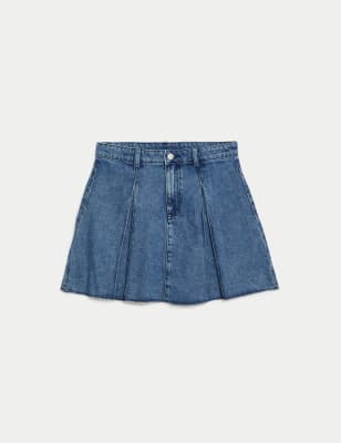 

Girls M&S Collection Denim Pleated Skirt (6-16 Yrs) - Blue, Blue