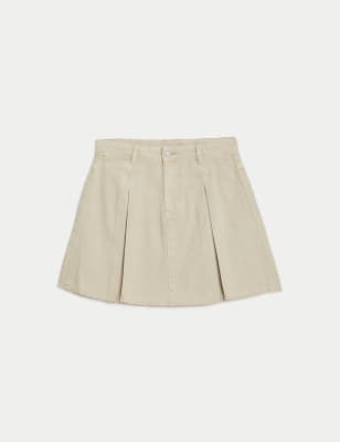 

Girls M&S Collection Denim Pleated Skirt (6-16 Yrs) - Neutral, Neutral