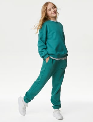 

Girls,Unisex,Boys M&S Collection Cotton Rich Plain Joggers (6-16 Yrs) - Green, Green