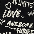 Cotton Rich Slogan Print Flared Leggings (6-16 Yrs), BLACK MIX, swatch