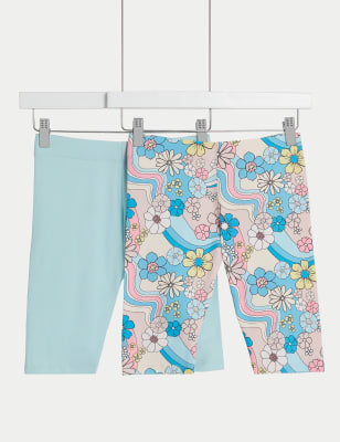 

M&S Collection 2er-Pack Radlerhosen mit hohem Baumwollanteil und Muster (6-16 J.) - Multi, Multi