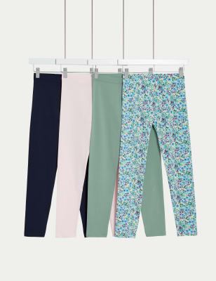 

Girls M&S Collection 4pk Cotton Rich Leggings (6-16 Yrs) - Multi, Multi