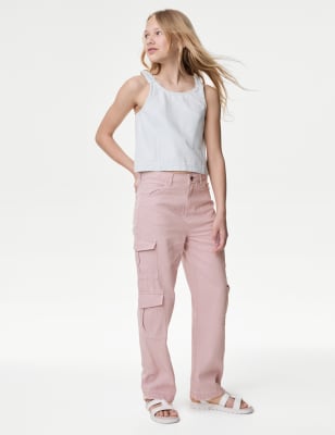 

Girls M&S Collection Cotton Rich Cargo Trousers (6-16 Yrs) - Pink, Pink