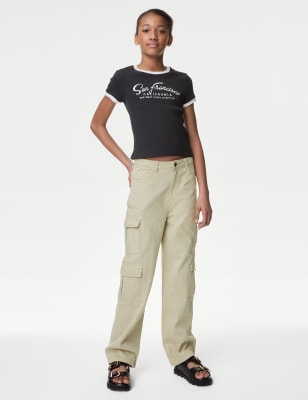 

Girls M&S Collection Cotton Rich Cargo Trousers (6-16 Yrs) - Stone, Stone