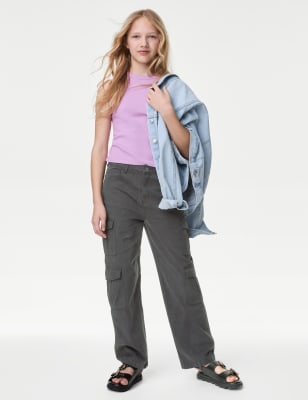 

Girls M&S Collection Cotton Rich Cargo Trousers (6-16 Yrs) - Charcoal, Charcoal