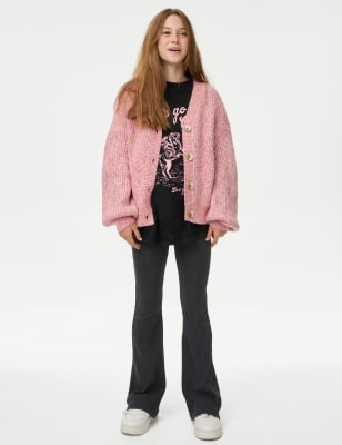 

M&S Collection Leggings de algodón acanalados y acampanados con efecto lavado (6-16 años) - Charcoal, Charcoal