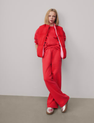 

M&S Collection Jogginghose mit hohem Baumwollanteil und weitem Bein (2-16 J.) - Red, Red