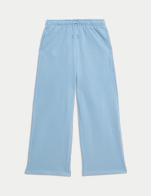 

Girls M&S Collection Wide Leg Cotton Rich Joggers (2-16 Yrs) - Blue, Blue