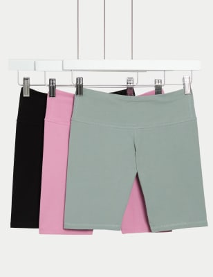

Girls M&S Collection 3pk Cotton Rich Cycling Shorts (2-16 Yrs), Pink Mix