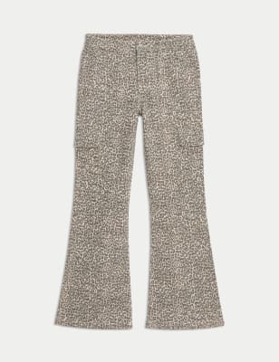 

M&S Collection Denimjeans in Regular Fit mit Leopardenprint und ausgestelltem Bein (2-16 J.) - Multi, Multi