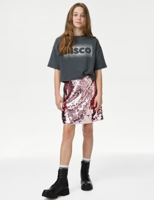 

Girls M&S Collection Mini Sequin Skirt (6-16 Yrs) - Pink, Pink