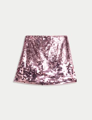 

Girls M&S Collection Mini Sequin Skirt (6-16 Yrs) - Pink, Pink