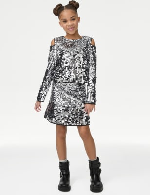 

M&S Collection Minirock mit Pailletten (6-16 Jahre) - Silver, Silver