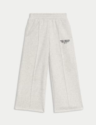 

M&S Collection Pantalones deportivos de pata ancha de algodón (6-16 años) - Grey Marl, Grey Marl