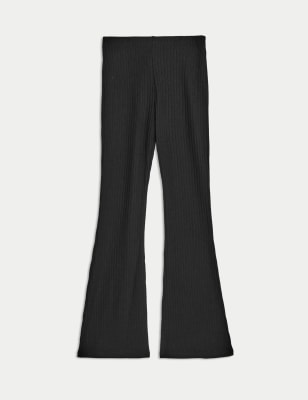 

Girls M&S Collection Flared Ribbed Knitted Trousers (6-16 Yrs) - Black, Black