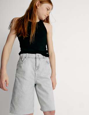 

Girls M&S Collection Denim Jorts (6-16 Yrs), Light Grey