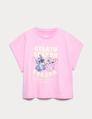 Pure Cotton Lilo & Stitch™ Graphic Top (6-16 Yrs) | LILAC | T