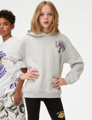 

M&S Collection Hoodie mit hohem Baumwollanteil und NBA LA Lakers-Motiv (6-16 J.) - Grey, Grey