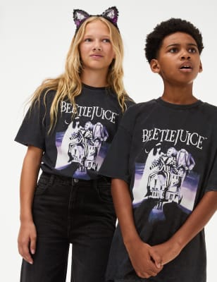 

Girls M&S Collection Pure Cotton Beetlejuice T-Shirt (6-16 Yrs) - Black, Black