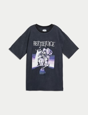 

Girls M&S Collection Pure Cotton Beetlejuice T-Shirt (6-16 Yrs) - Black, Black