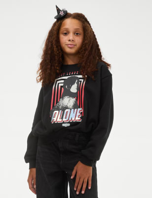 

Girls M&S Collection Cotton Rich Beetlejuice Sweatshirt (6-16 Yrs) - Black, Black