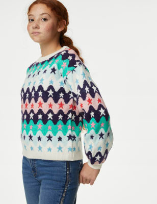 

Girls M&S Collection Knitted Star Jumper (6-16 Yrs) - Multi, Multi