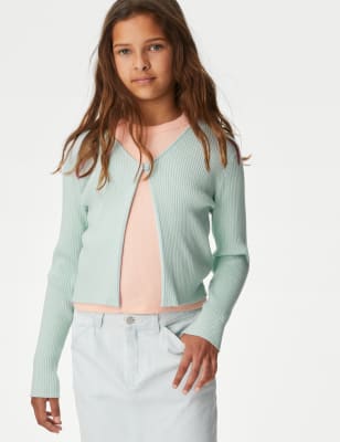 

Girls M&S Collection Ribbed Cardigan (6-16 Yrs) - Mint, Mint