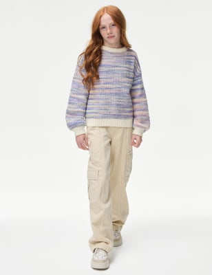 

Girls M&S Collection Striped Knitted Jumper (6-16 Yrs) - Multi, Multi