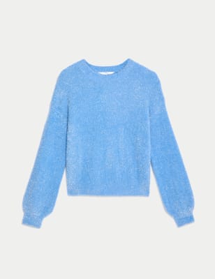 

Girls M&S Collection Tinsel Knit Jumper (6-16 Yrs) - Blue, Blue