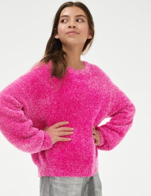 

Girls M&S Collection Tinsel Knit Jumper (6-16 Yrs) - Pink Cloud, Pink Cloud