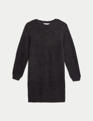 

Girls M&S Collection Fluffy Knit Dress (6-16 Yrs) - Charcoal, Charcoal