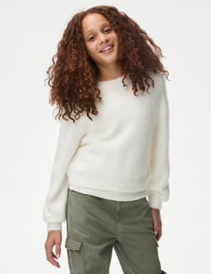 

Girls M&S Collection Fluffy Knitted Jumper (6-16 Yrs) - Cream, Cream