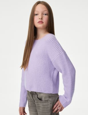 

Girls M&S Collection Chenille Knitted Jumper (2-16 Yrs) - Lilac, Lilac