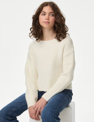 

Girls M&S Collection Chenille Knitted Jumper (2-16 Yrs) - Ivory, Ivory