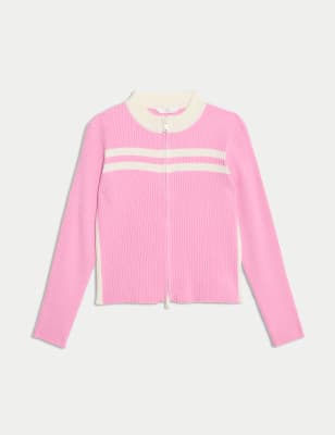 

Girls M&S Collection Knitted Zip Jumper (6-16 Yrs) - Pink, Pink