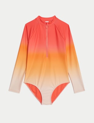 

Girls M&S Collection Printed Long Sleeve Swimsuit (6-16 Yrs) - Coral, Coral