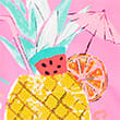 Pineapple Sequin Swimsuit (6-16 Yrs), PINK, swatch